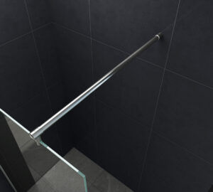 Stabilisatie stang voor een glaswand