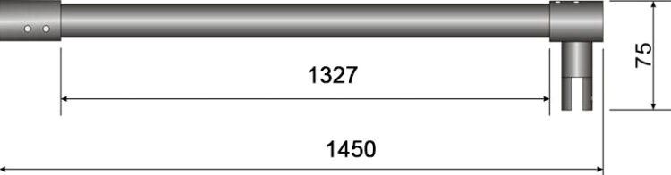 Stabilisatiestang 140 cm. voor glaswanden van 8 - 10 mm. - Afbeelding 2