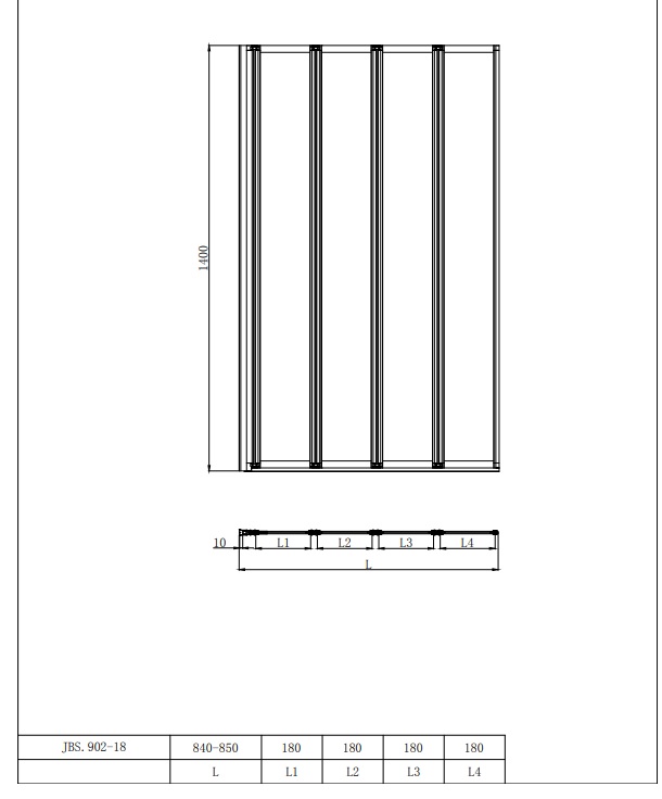 4-delige Badwand JBS.902