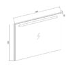 Spiegel LED 140 cm (afmetingen)