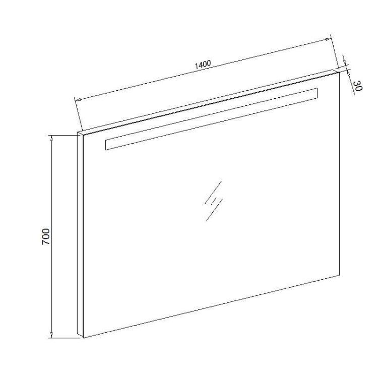 Spiegel LED 140 cm (afmetingen)
