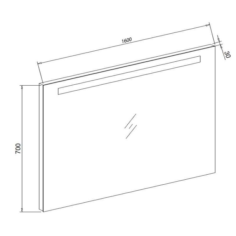 Spiegel LED 160 cm (afmetingen)