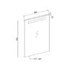 Spiegel LED 58 cm (afmetingen)
