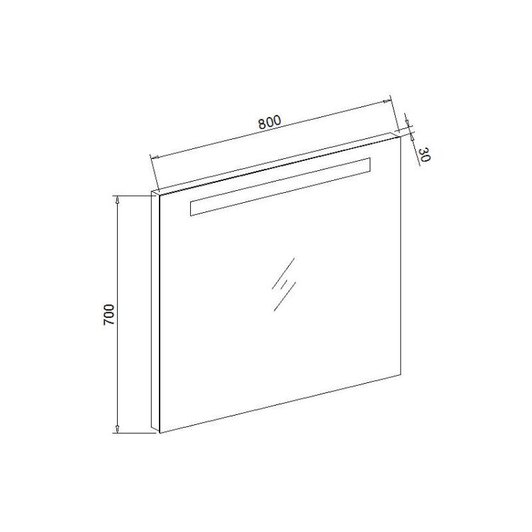 Spiegel LED 80 cm (afmetingen)