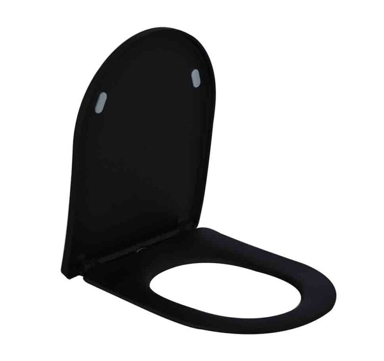 Mat zwarte toiletbril