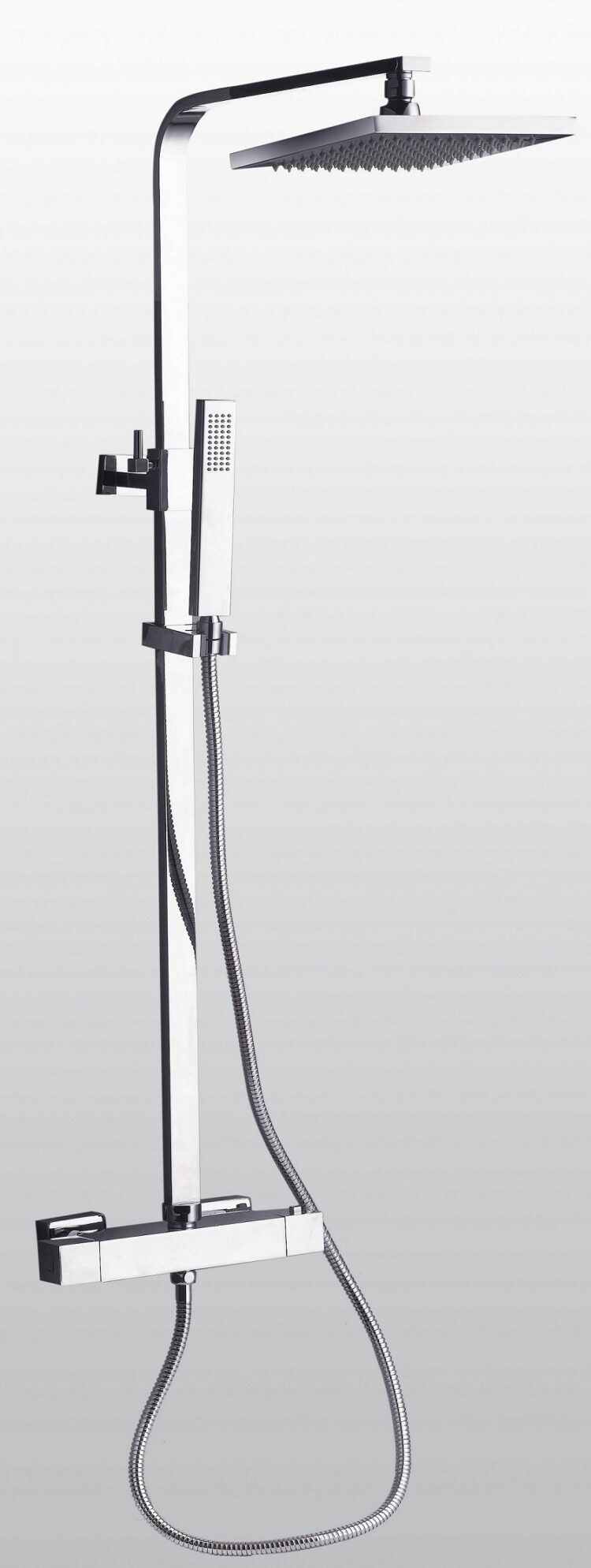 Vierkant model regendouche combinatie set met thermostaatkraan