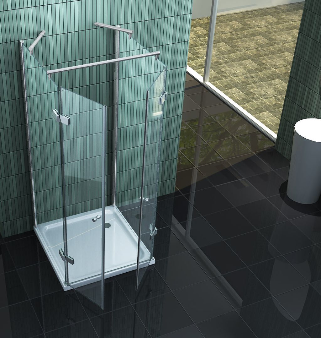 Douchecabine Uvorm opstelling met 2 draaideuren 195 cm.hoog kopen