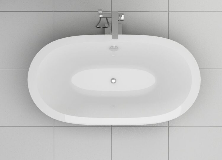 Vrijstaand bad  black & white - Afbeelding 3