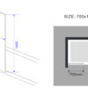 Vaste bad-wand 70 cm