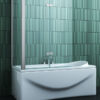 Badwand met zijwand 75 cm.