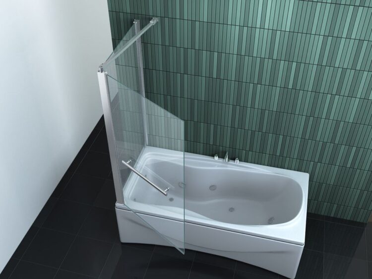 Badwand 80 cm met vaste zijwand