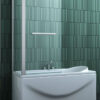 Badwand 80 cm met vaste zijwand