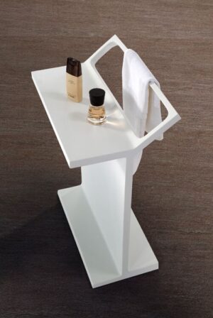 Solid surface vrijstaand handdoek rek
