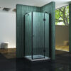 Douche-Design matzwart met een draaideur