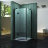 Douche-Design matzwart met een draaideur