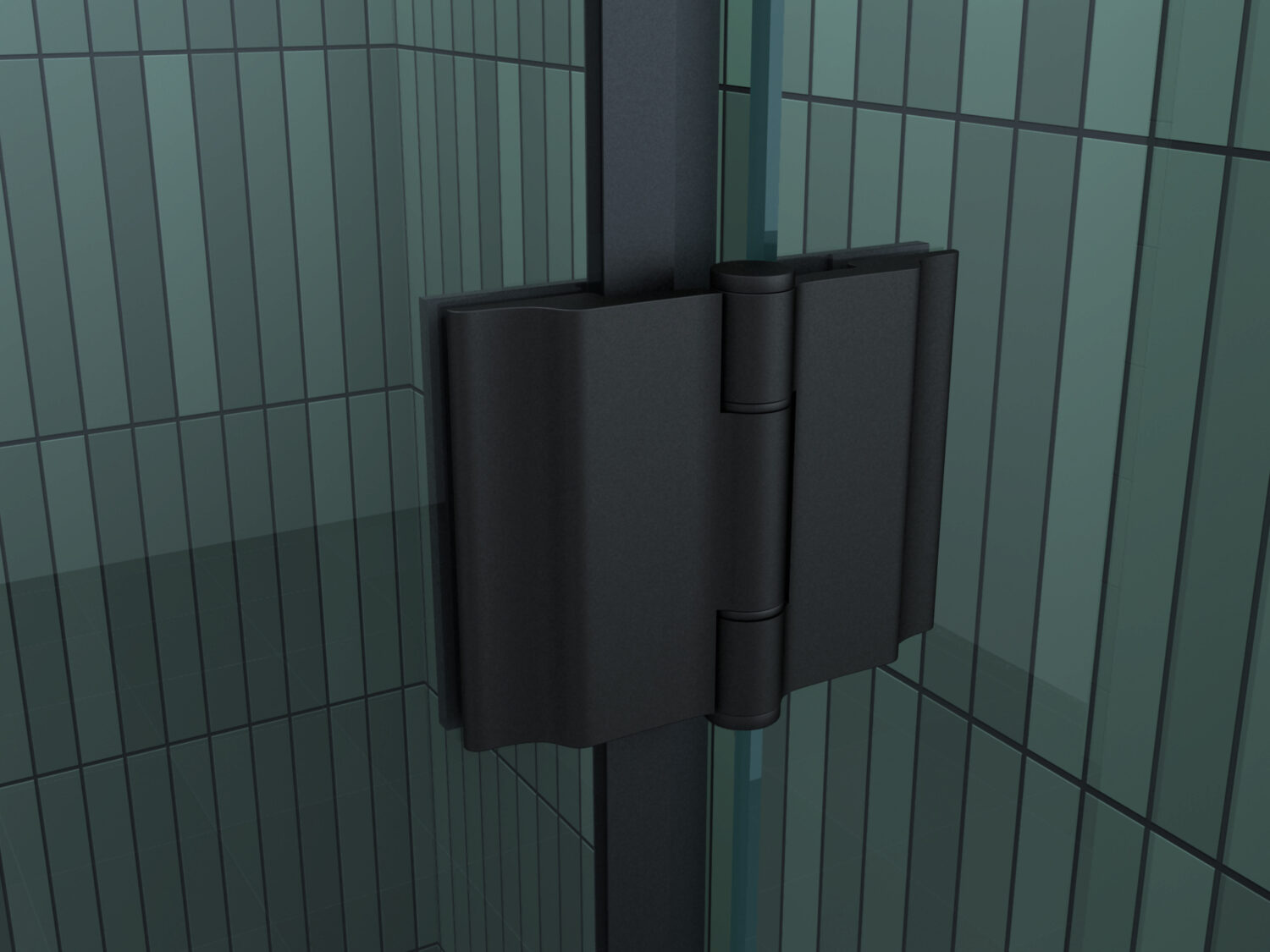 Douche-Design matzwart met een draaideur