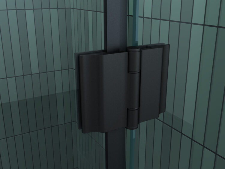Douche-Design matzwart met een draaideur