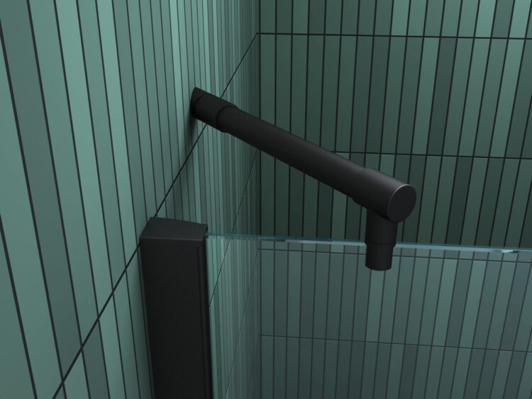 Douche-Design matzwart met een draaideur