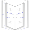 afmetingen van douchecabine met twee deuren