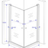 afmetingen van douchecabine met twee deuren