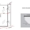 Lijntekening Douchecabine vijfhoek VER 90 cm