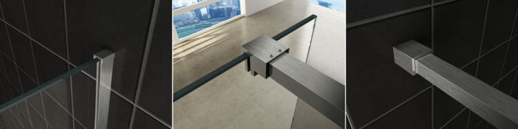 8 mm inloopdouche smoked glas met decor strook 90-100-110-120 cm - Afbeelding 4