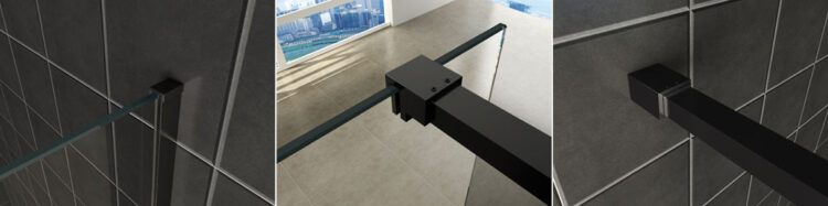 8 mm inloopdouche smoked glas met decor strook 90-100-110-120 cm - Afbeelding 5