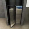 Mat zwarte douche nisdeur met vast glaspaneel