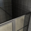 Stabilisatie stang van Mat zwarte douche nisdeur met vast glaspaneel