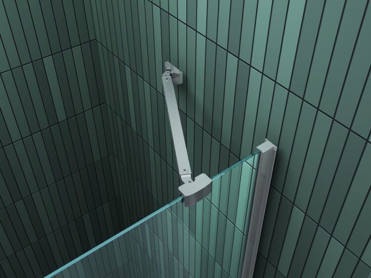 stabilisatie stang van douchecabine met draaideur en vaste zijwand