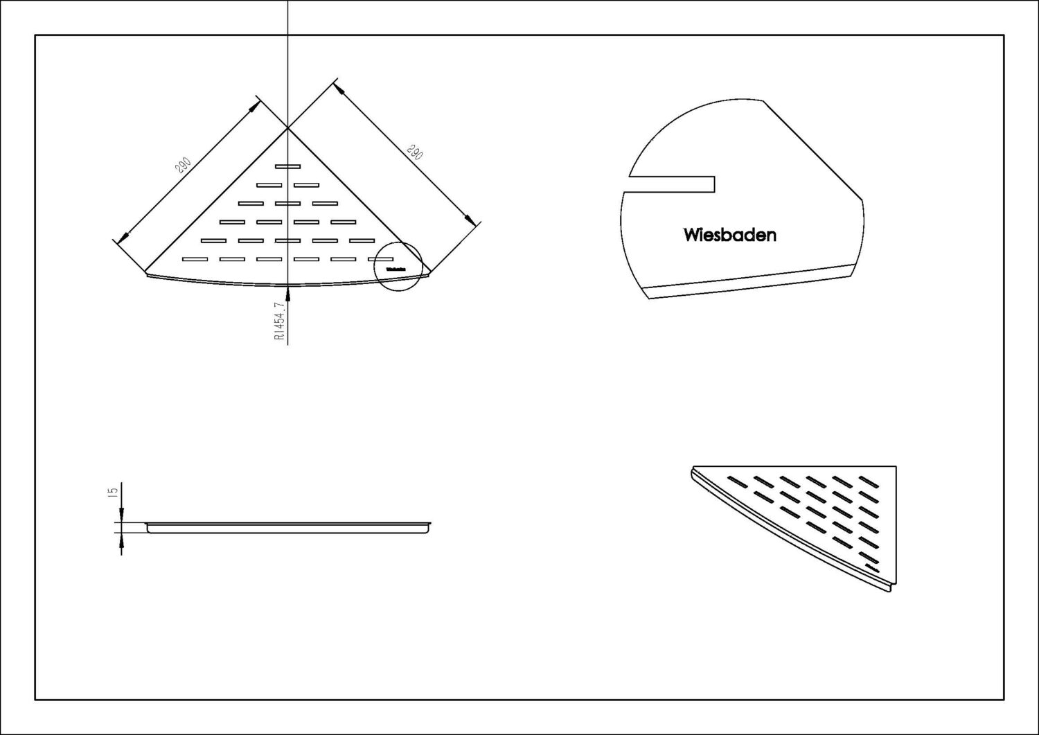 tekeningHoek planchet mat zwart