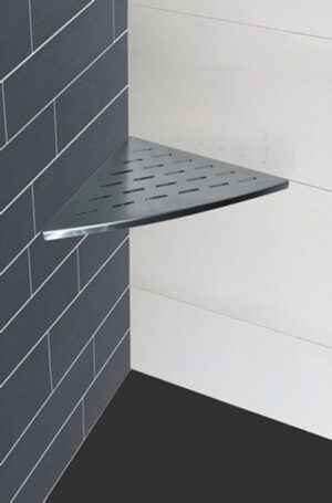 Inwall hoek planchet 29 x 29 cm RVS