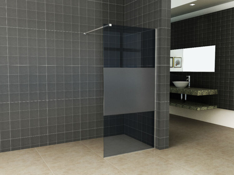 8 mm inloopdouche smoked glas met decor strook 90-100-110-120 cm - Afbeelding 16