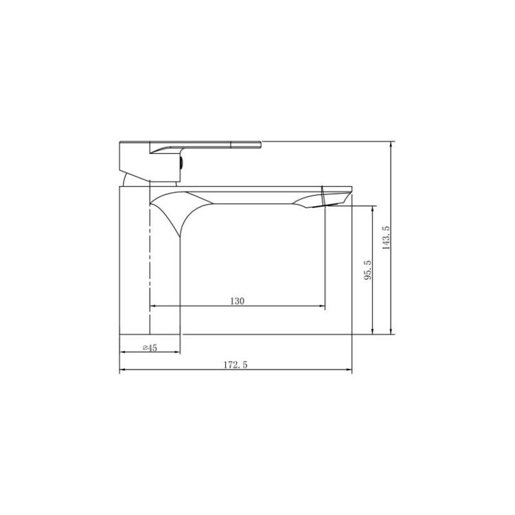 tekening wastafel mengkraan model Edge