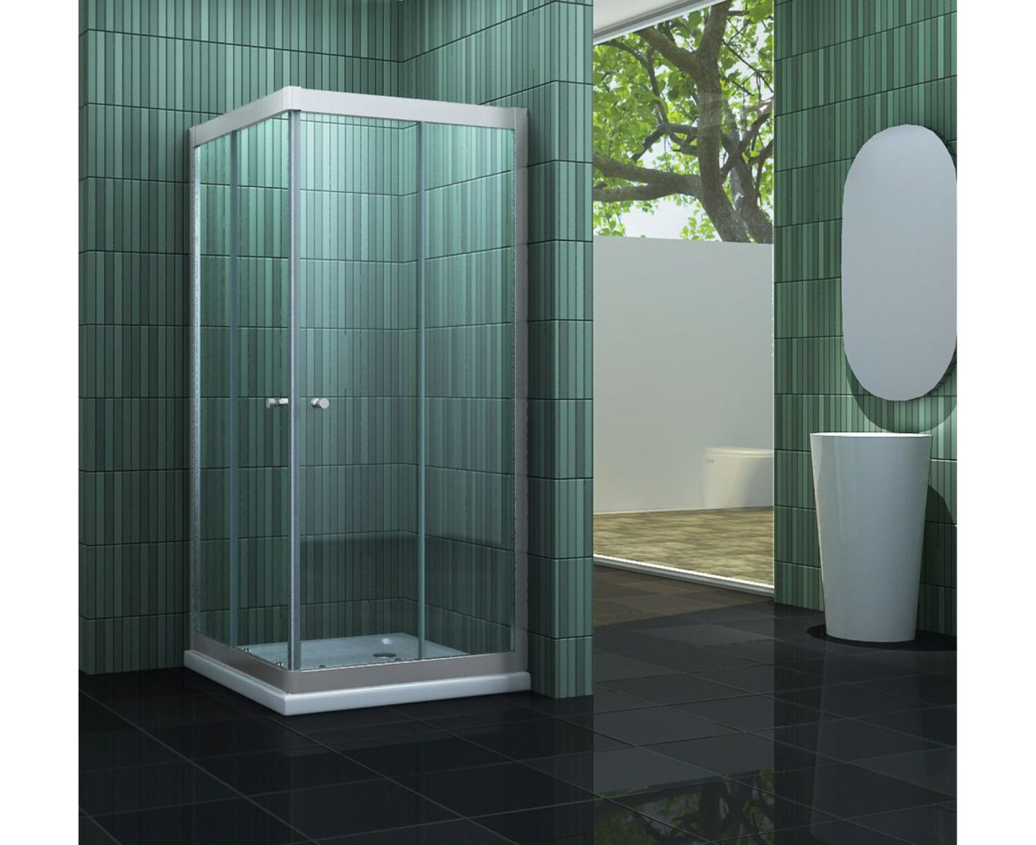 Douchecabine met schuifdeuren 8090100 cm kopen? Douchecabine.be