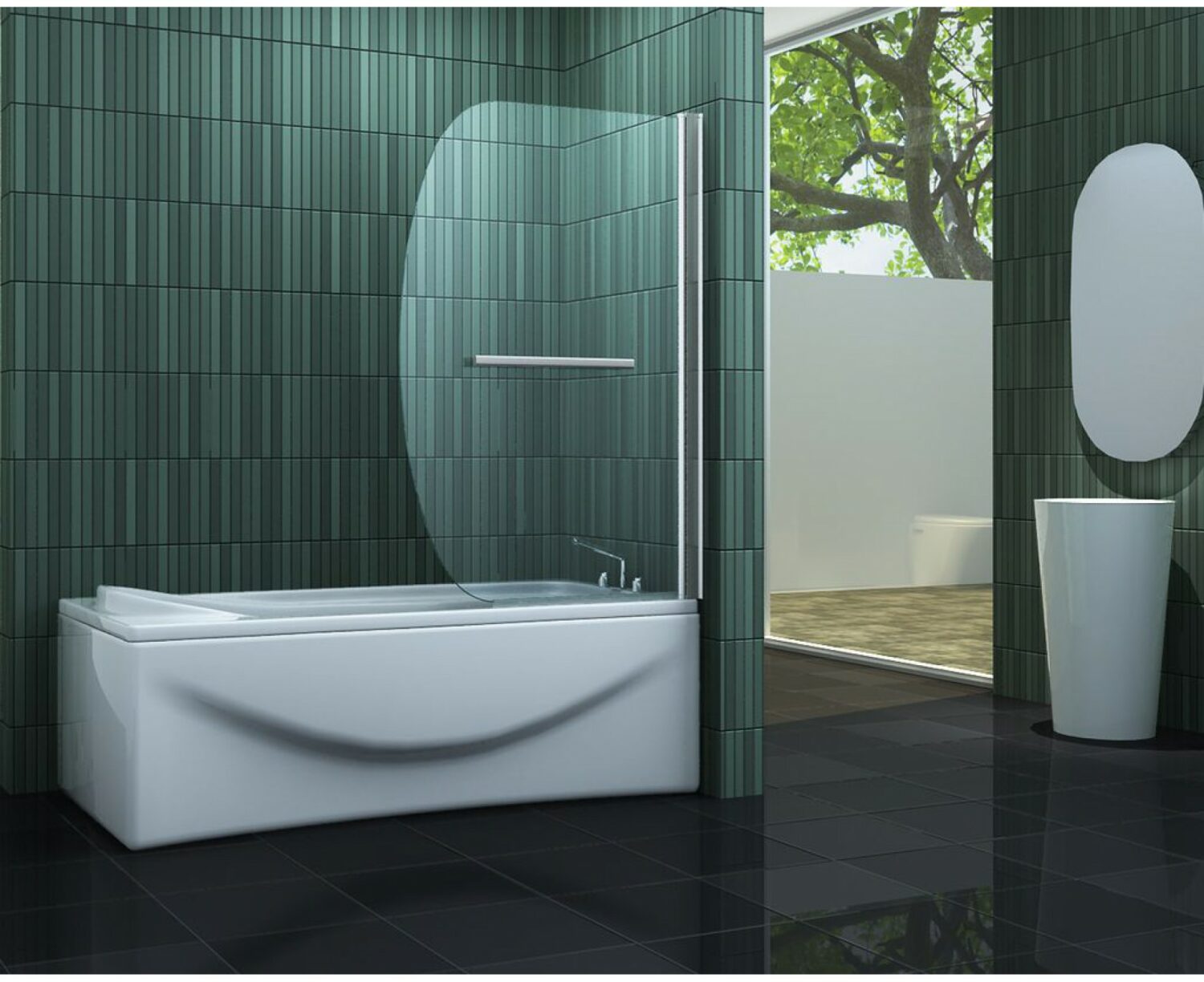 Douche Design badwand 90 x 140 cm met handdoekdrager kopen