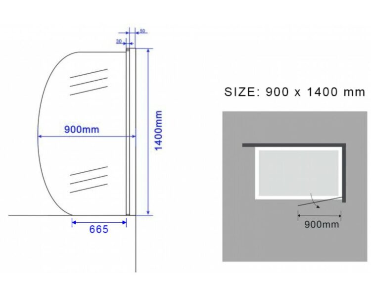 Badwand 90 x 140 cm met handdoekdrager - Afbeelding 6