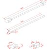 Maat tekening stabilisatie stang 140 cm