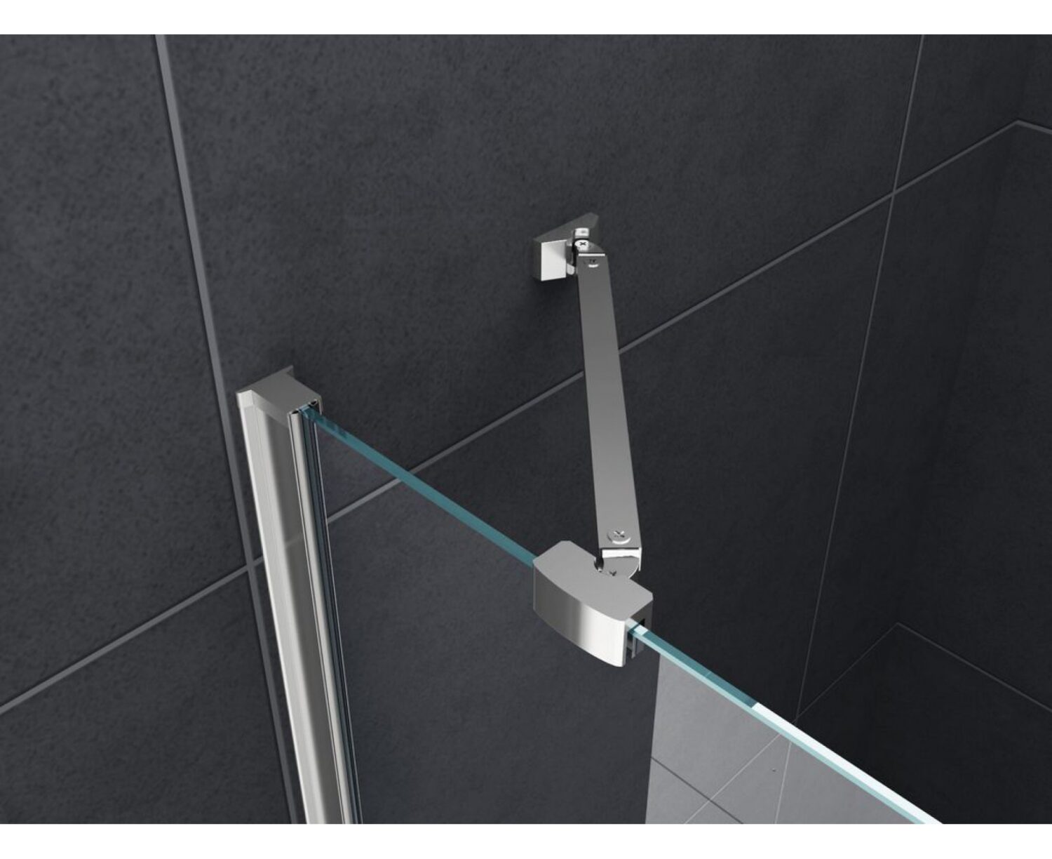 douchecabine 36 cm stabilisatiestang 45 graden muuraansluiting