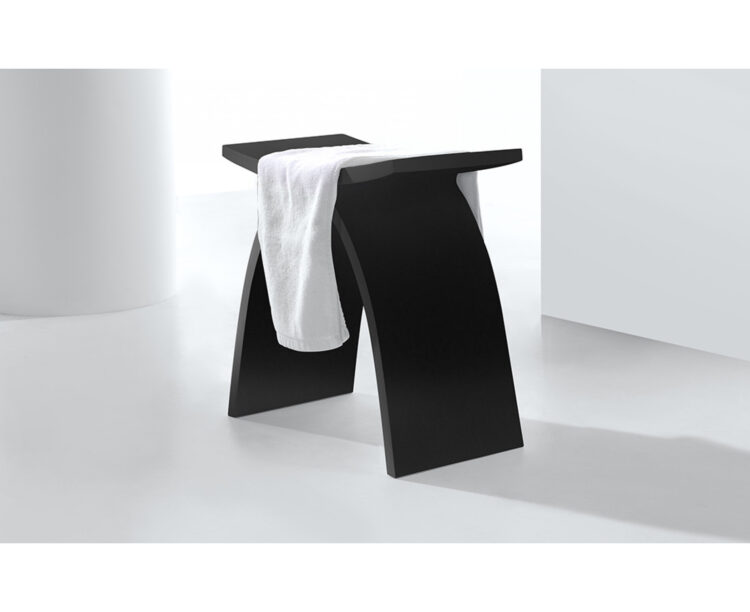 Mat zwarte solid surface hocker
