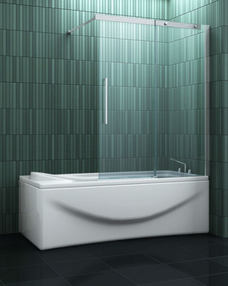 Badwand met schuifdeur 120 x 150 cm