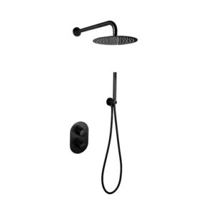 douchekraan inbouw set mat zwart