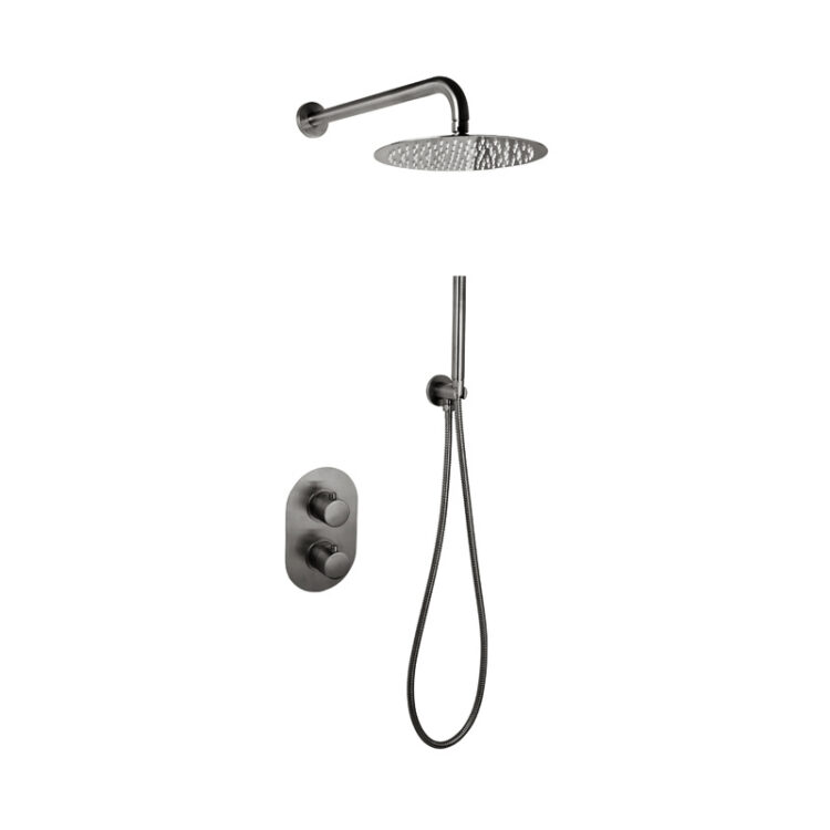 inbouw doucheset gun metal