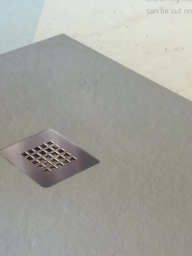 Composiet douchebak rechthoek model Cementkleur grijs - Afbeelding 2