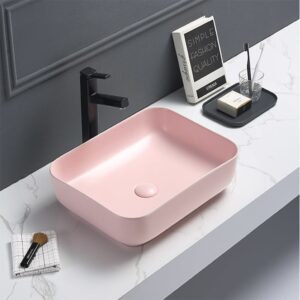 Rechthoekige Waskom Mat Pastel Roze