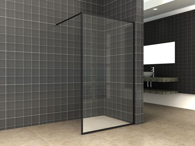 10 mm inloopdouche met rondom mat zwarte profielen. - Image 2