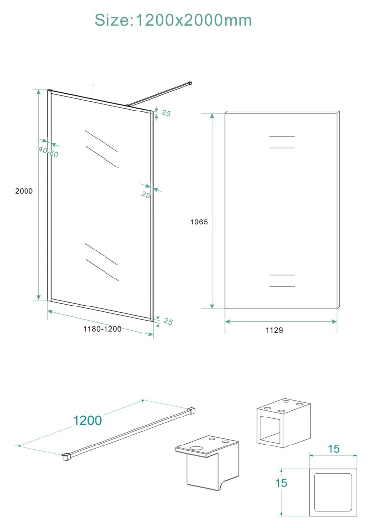 10 mm inloopdouche met rondom mat zwarte profielen. - Image 11