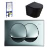 Geberit UP100 + Easy Flush Flat Zwart Compact + Delta 20 (glans chroom)