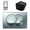Geberit UP100 + Easy Flush Flat Zwart Compact + Delta 20 (mat chroom)