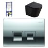 Geberit UP100 + Easy Flush Flat Zwart Compact + Delta 50 (glans chroom)